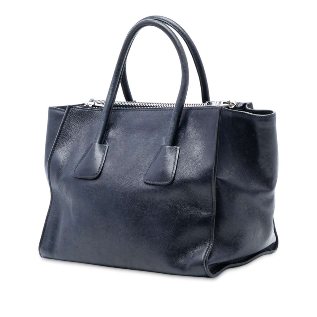 Prada Glace Calf Twin Pocket Double Handle Satchel - 2