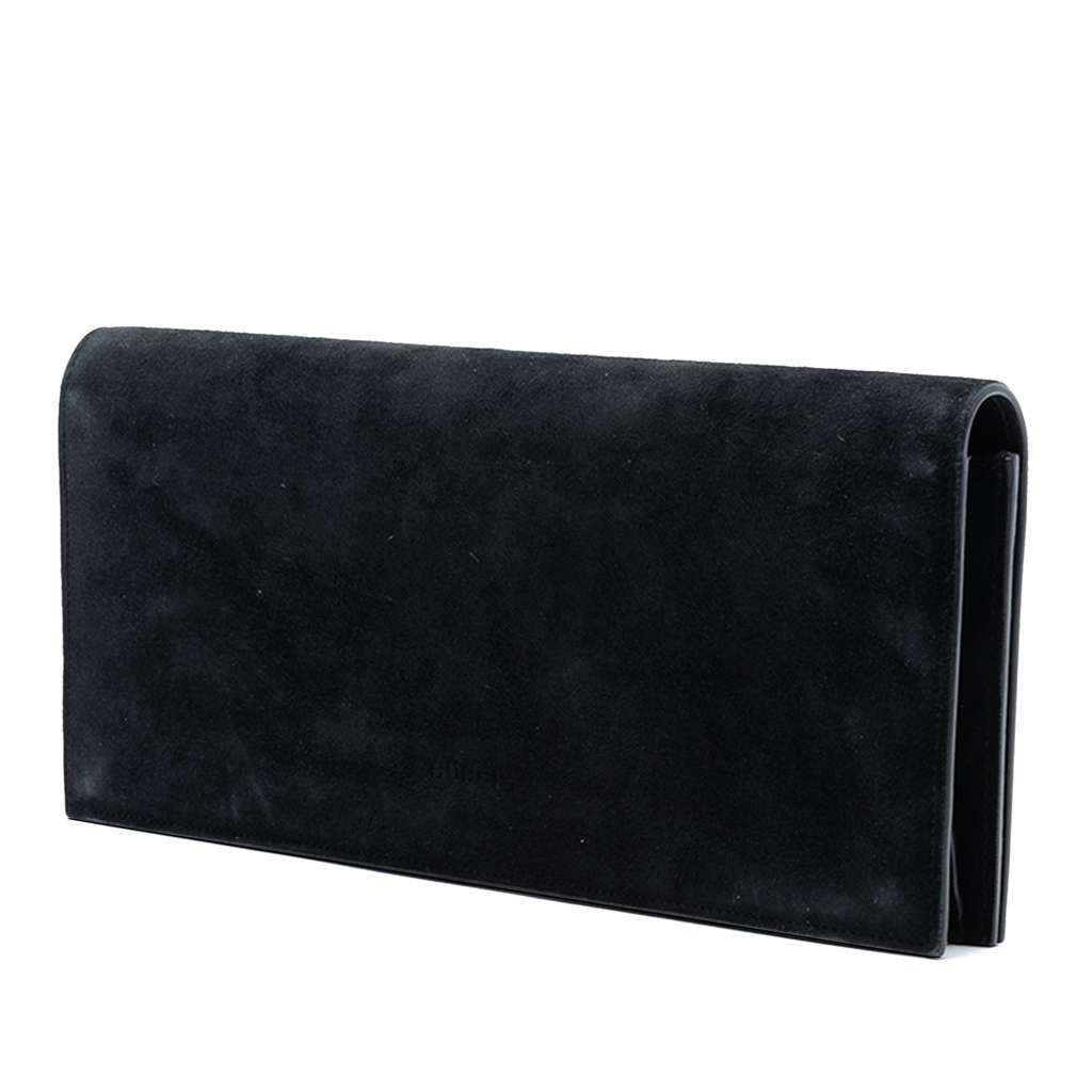 Gucci Suede Broadway Crystal Clutch - 2