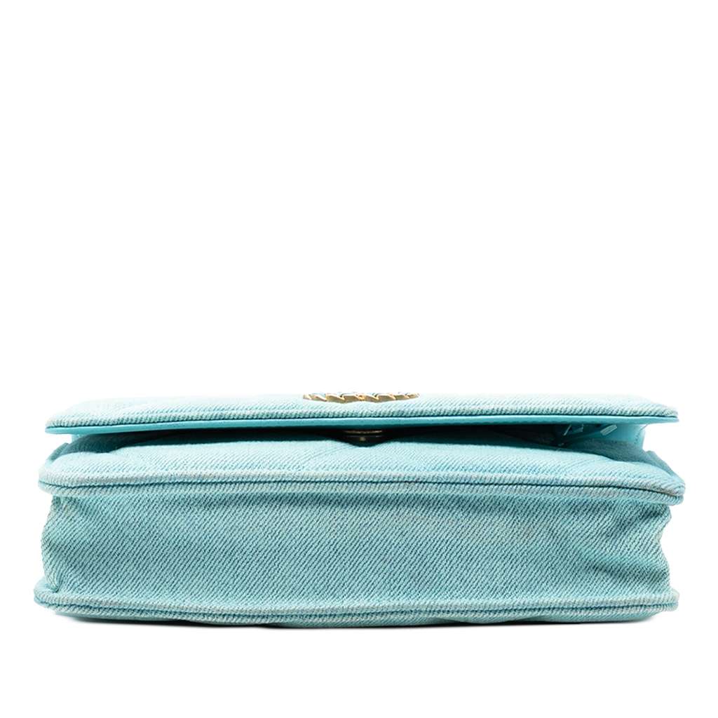 Chanel Denim 19 Flap Wallet On Chain - 3