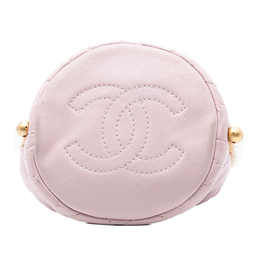 Chanel Mini Quilted Calfskin About Pearls Drawstring Bucket Bag - 3