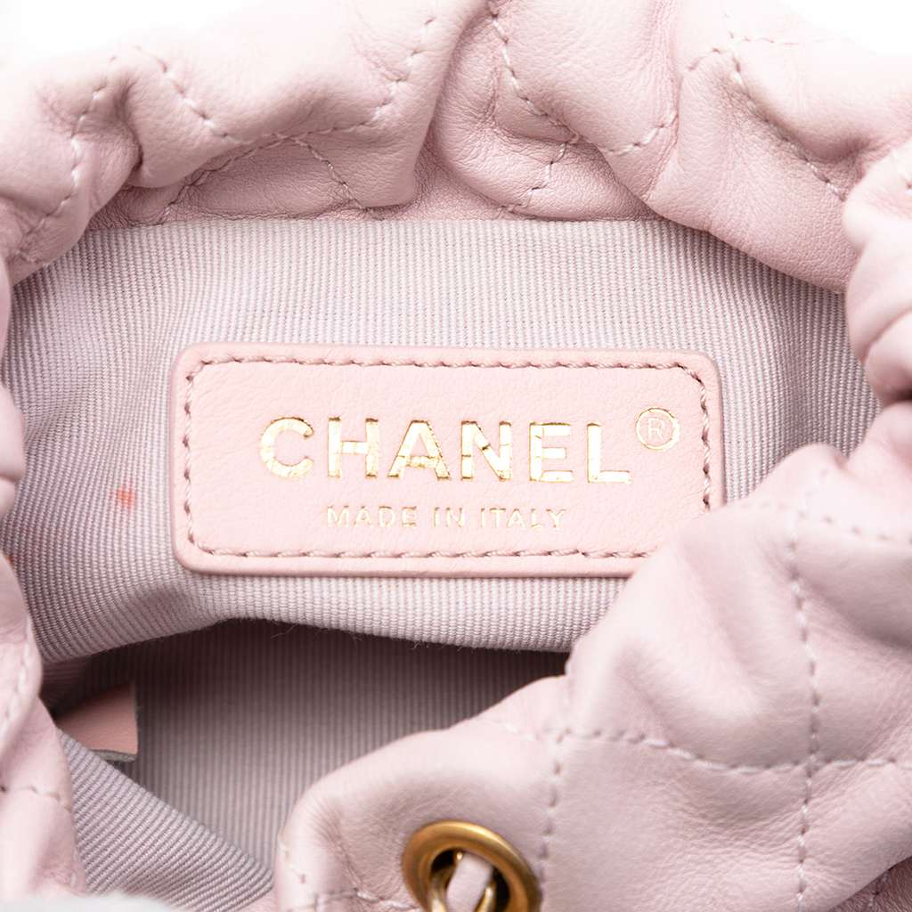 Chanel Mini Quilted Calfskin About Pearls Drawstring Bucket Bag - 5
