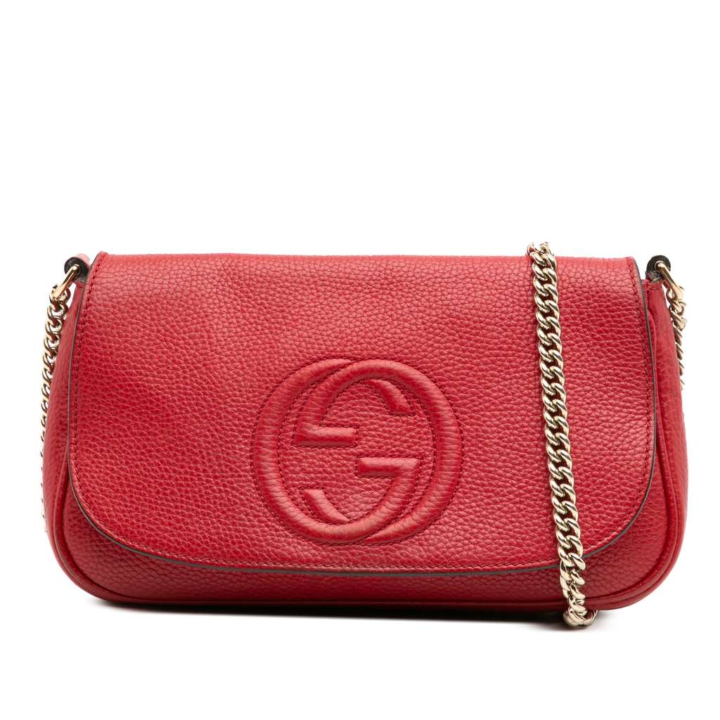 Gucci Medium Leather Soho Chain Flap Crossbody