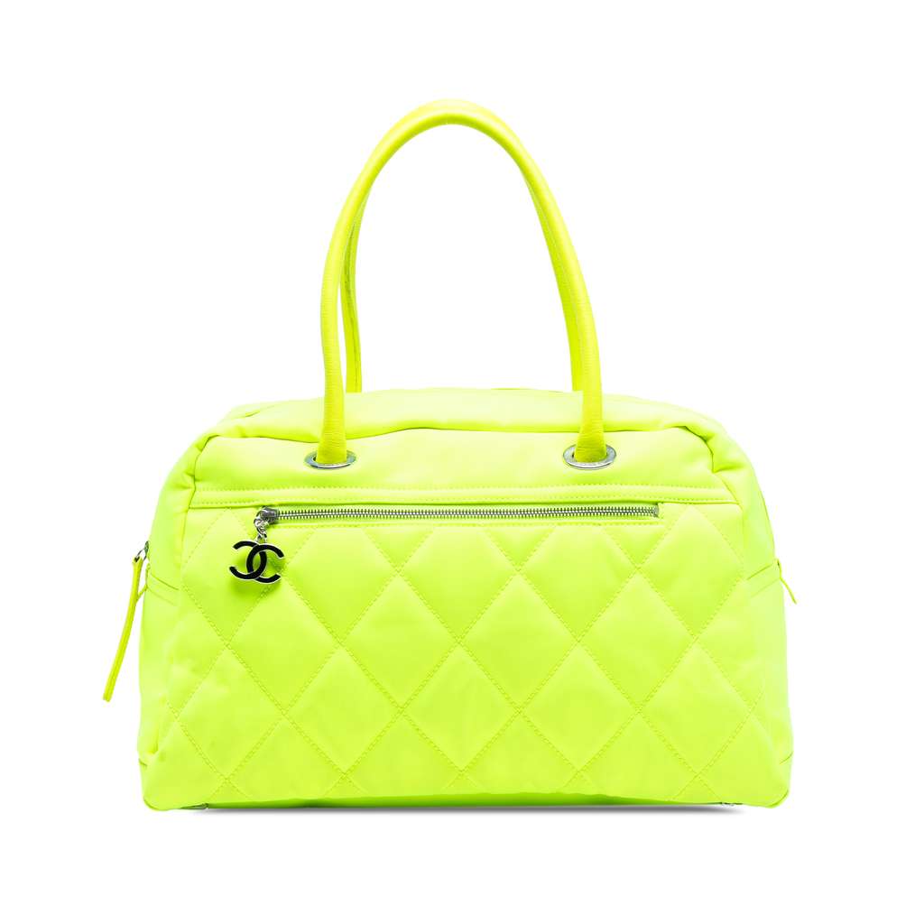 Chanel Paris Biarritz Quilted Canvas Fluo Duffle Bag