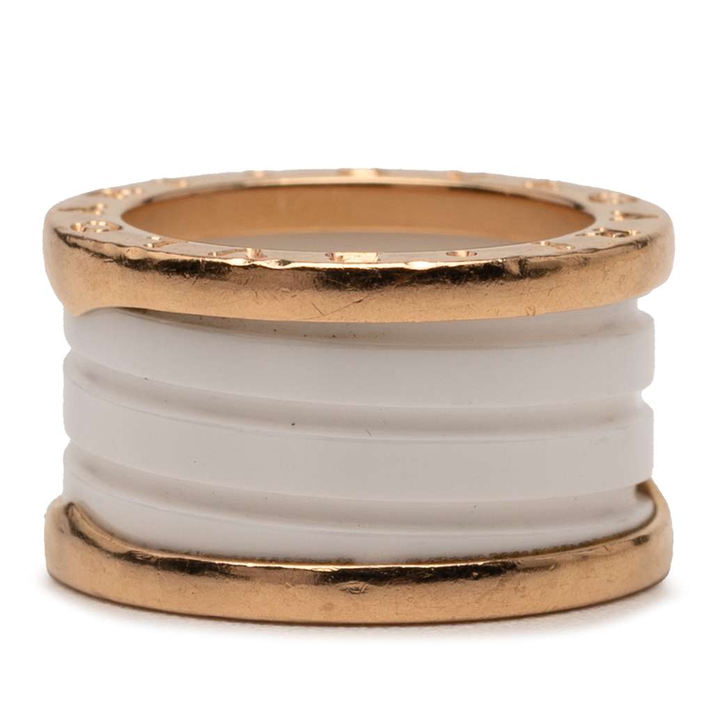 Bvlgari 18K Yellow Gold and Ceramic B.Zero1 Three Band Ring - 2