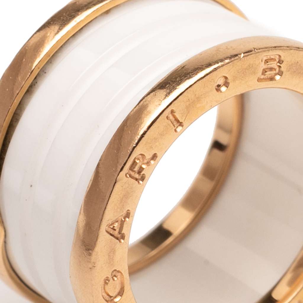 Bvlgari 18K Yellow Gold and Ceramic B.Zero1 Three Band Ring - 5