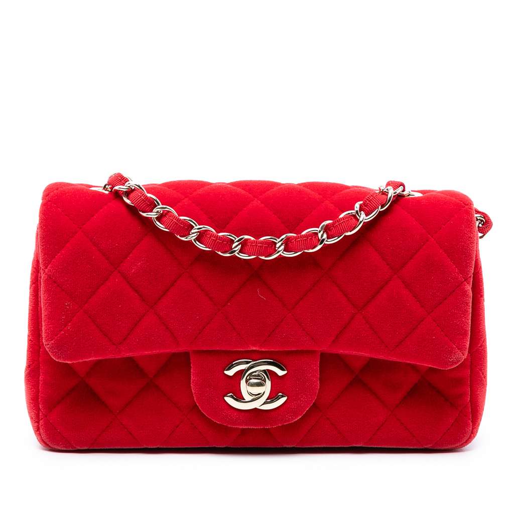 Chanel Mini Rectangular Classic Velvet Single Flap