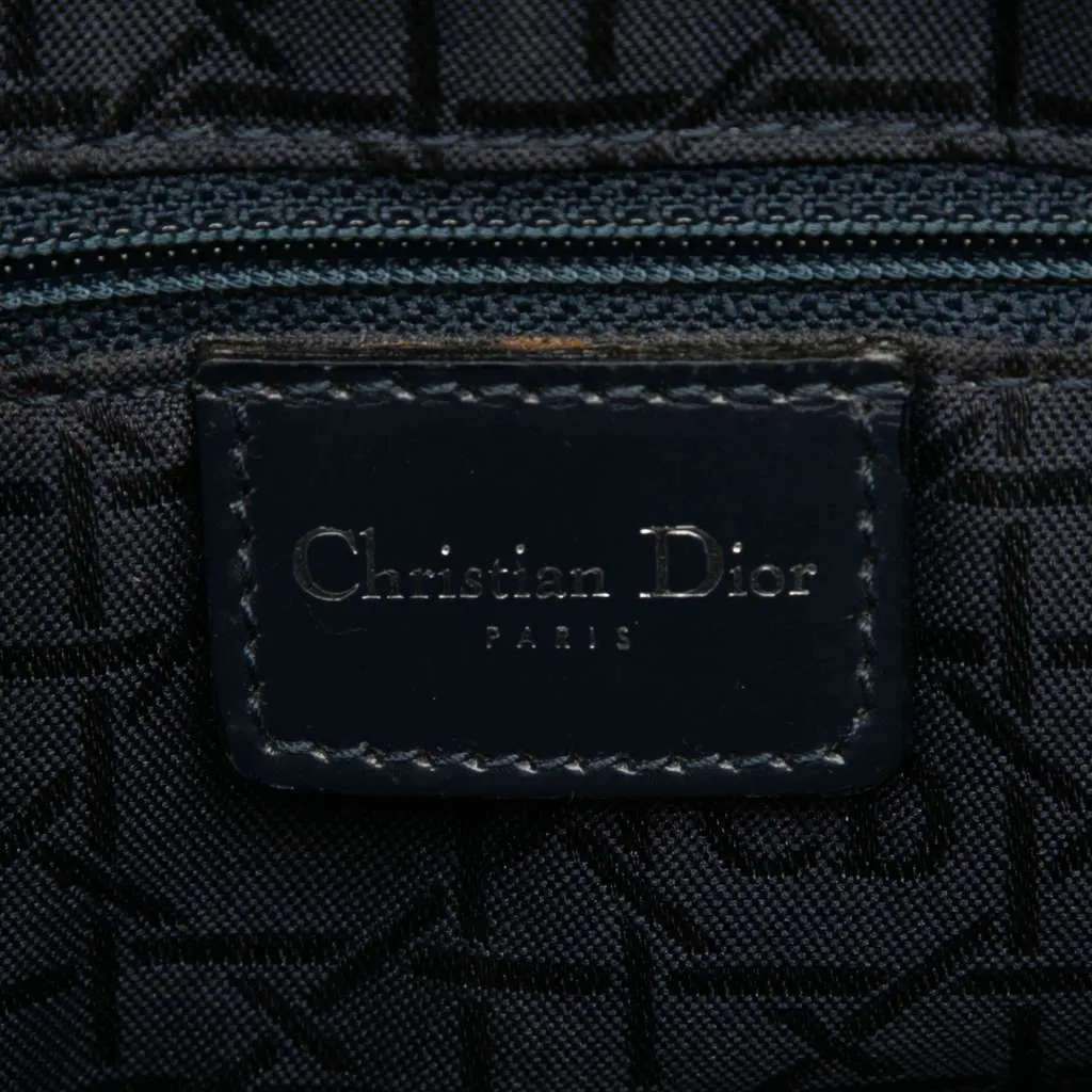Dior Large Denim Cannage Acrylic Handles Lady Dior Blue Denim Very good - Box View
