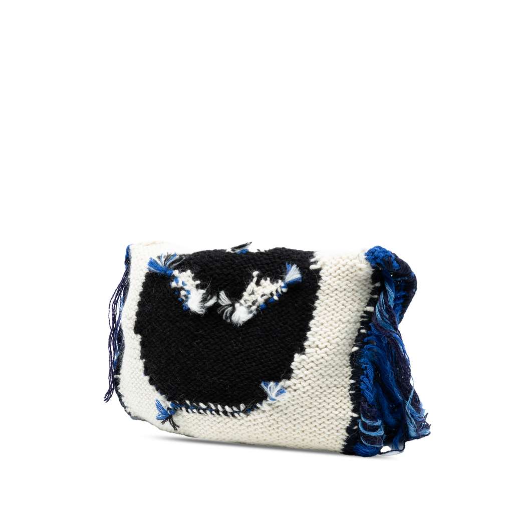 Loewe Knitted Wool Dragon Fringed Flap Crossbody - 2
