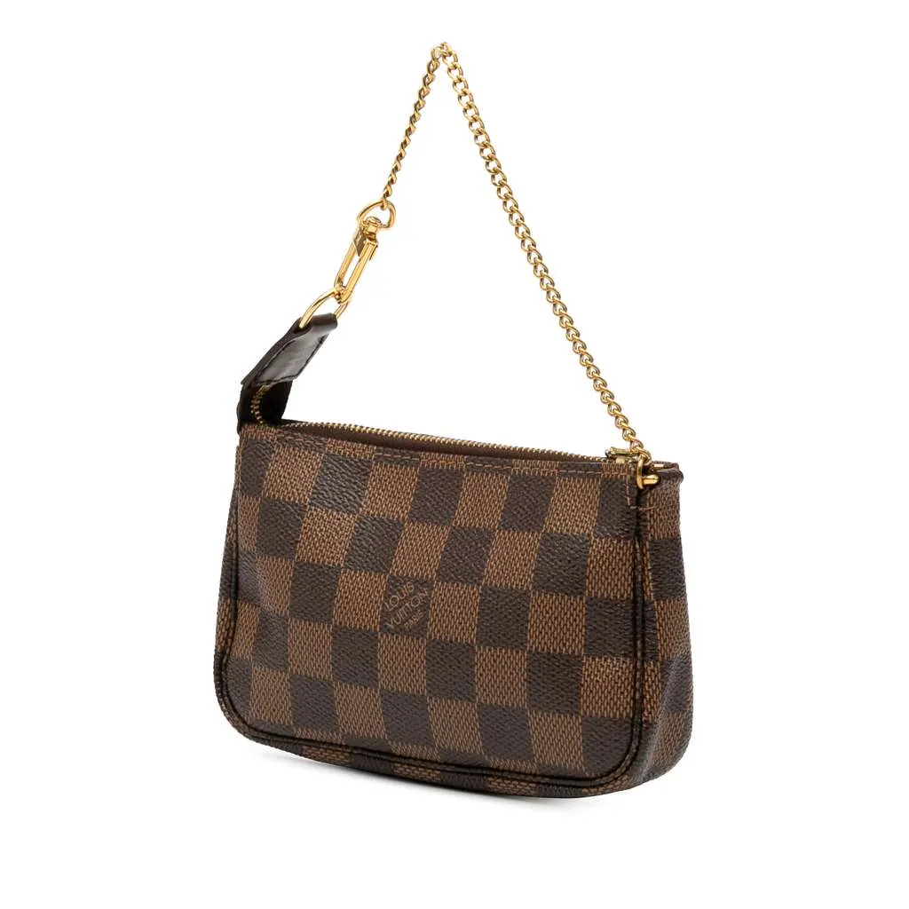 Louis Vuitton Damier Ebene Trunks and Bags Mini Pochette Accessoires Brown Very good - Back View
