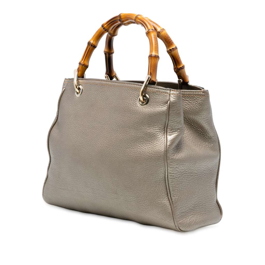 Gucci Small Calfskin Bamboo Shopper Satchel - 2