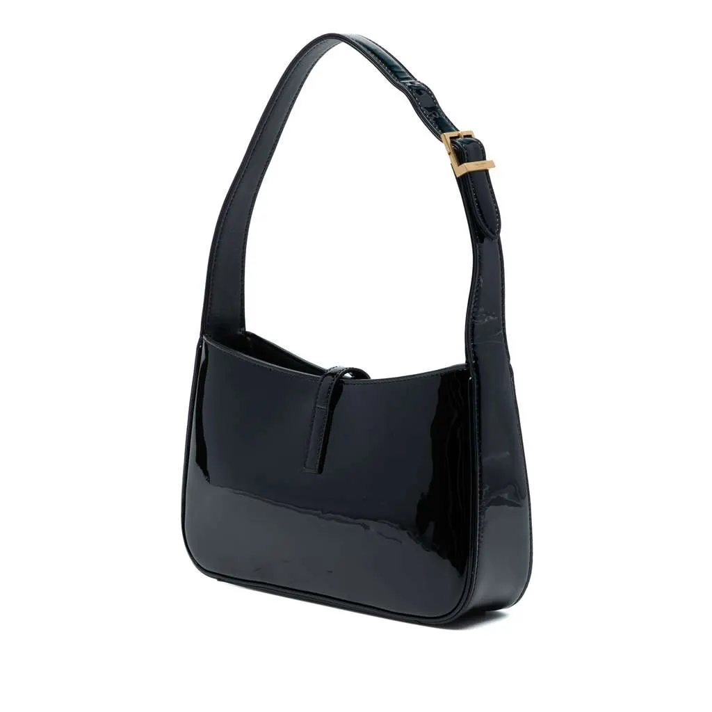 Saint Laurent Patent Le 5 a 7 Shoulder Bag Black Leather Good - Back View