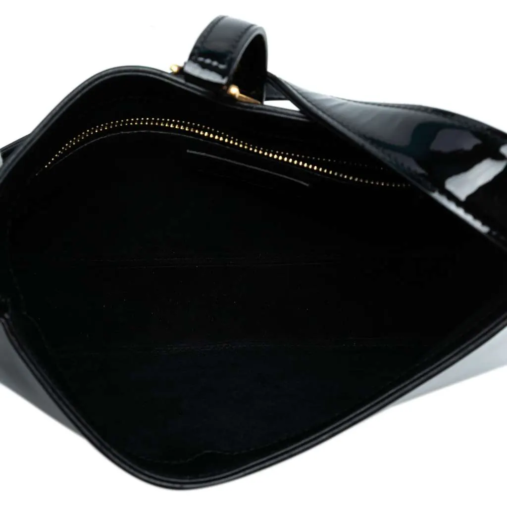 Saint Laurent Patent Le 5 a 7 Shoulder Bag Black Leather Good - Model View