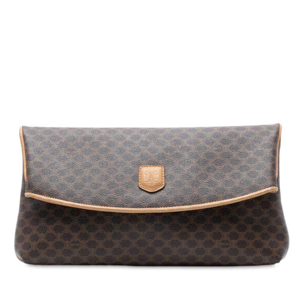 Celine Macadam Coated Canvas Clutch