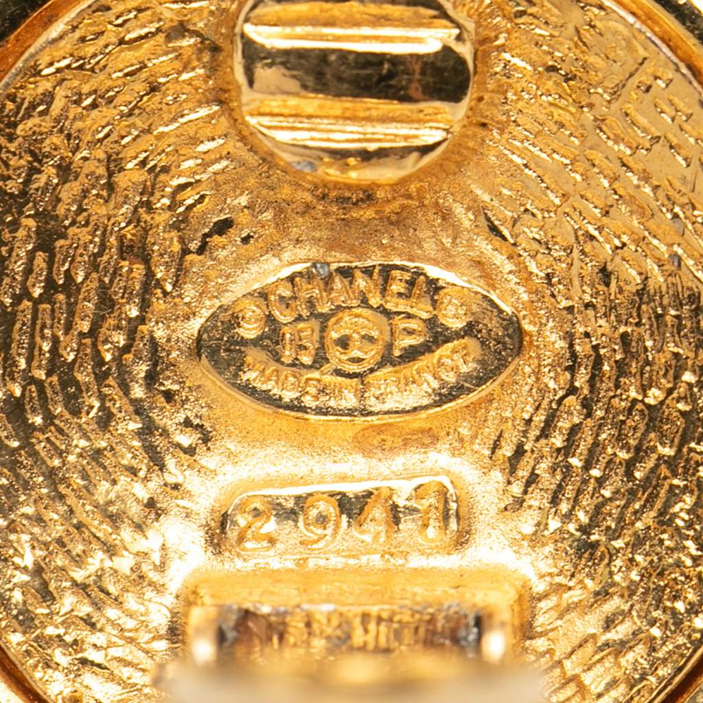 Chanel Gold Plated and Silver Plated CC Round Clip On Earrings - 3