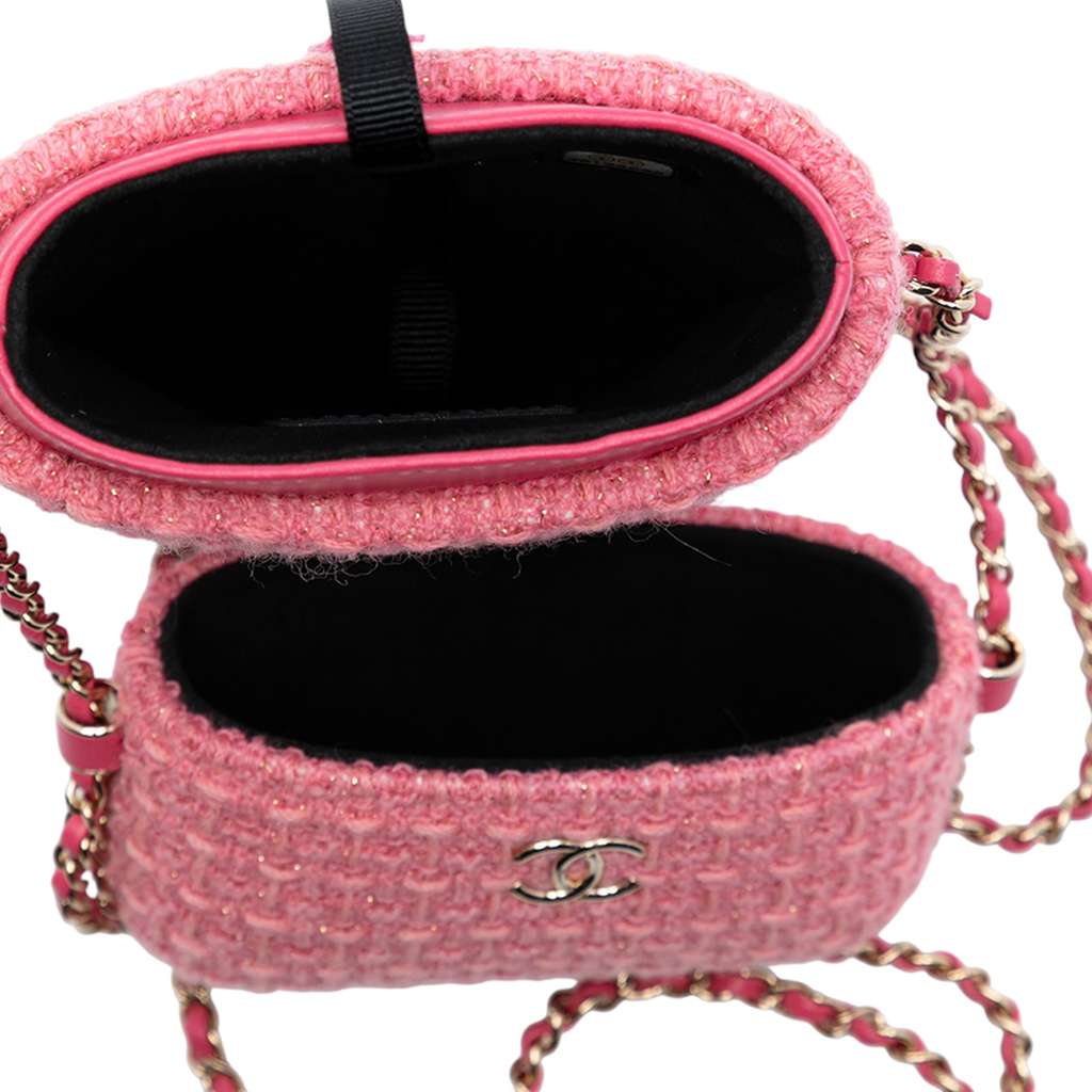 Chanel Tweed Chain Around Phone Holder - 4