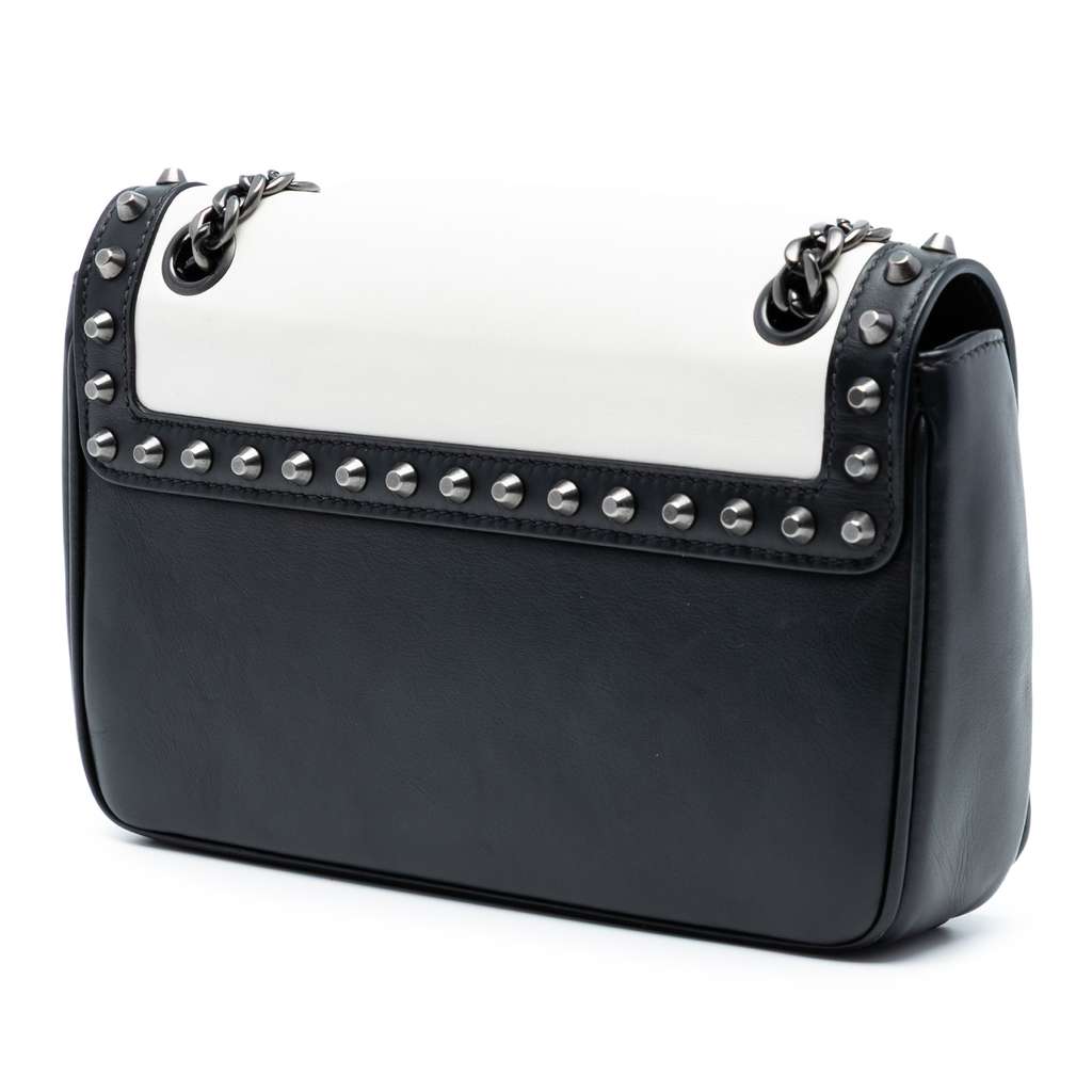 Prada Small Studded Glace Calf Chain Flap - 2