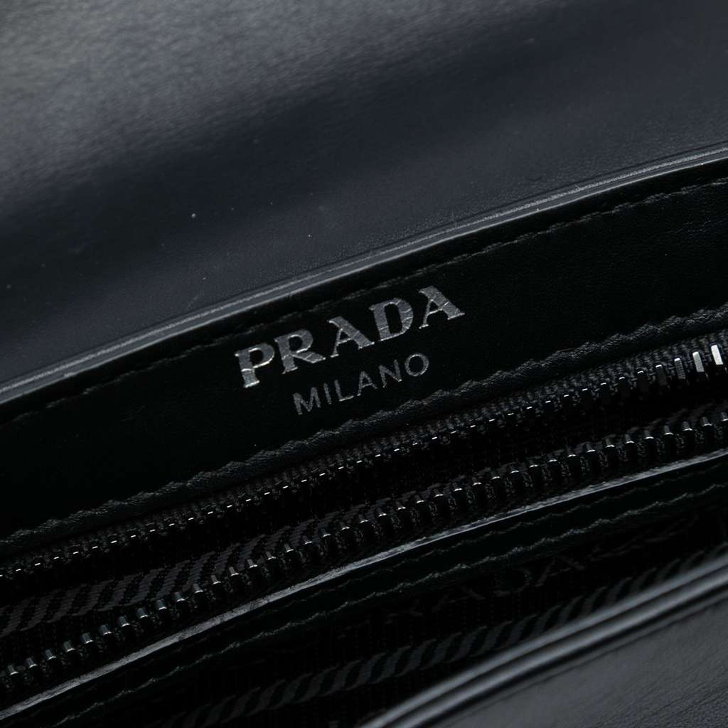 Prada Small Studded Glace Calf Chain Flap - 5