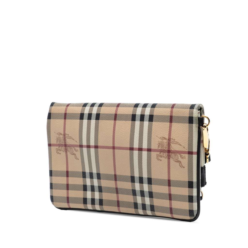 Burberry Haymarket Check Coated Canvas Adeline Fold over Clutch - 2