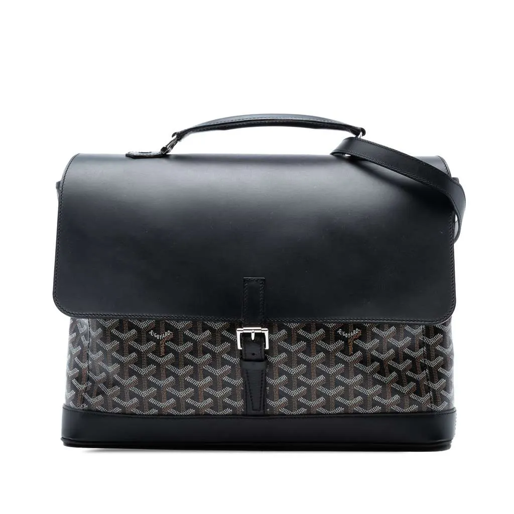 Goyard Goyardine Citadin Briefcase Black Canvas Good - Front View