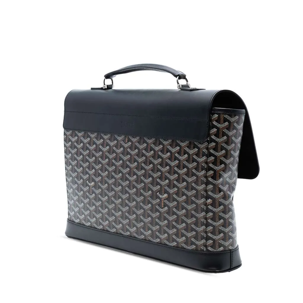 Goyard Goyardine Citadin Briefcase Black Canvas Good - Back View