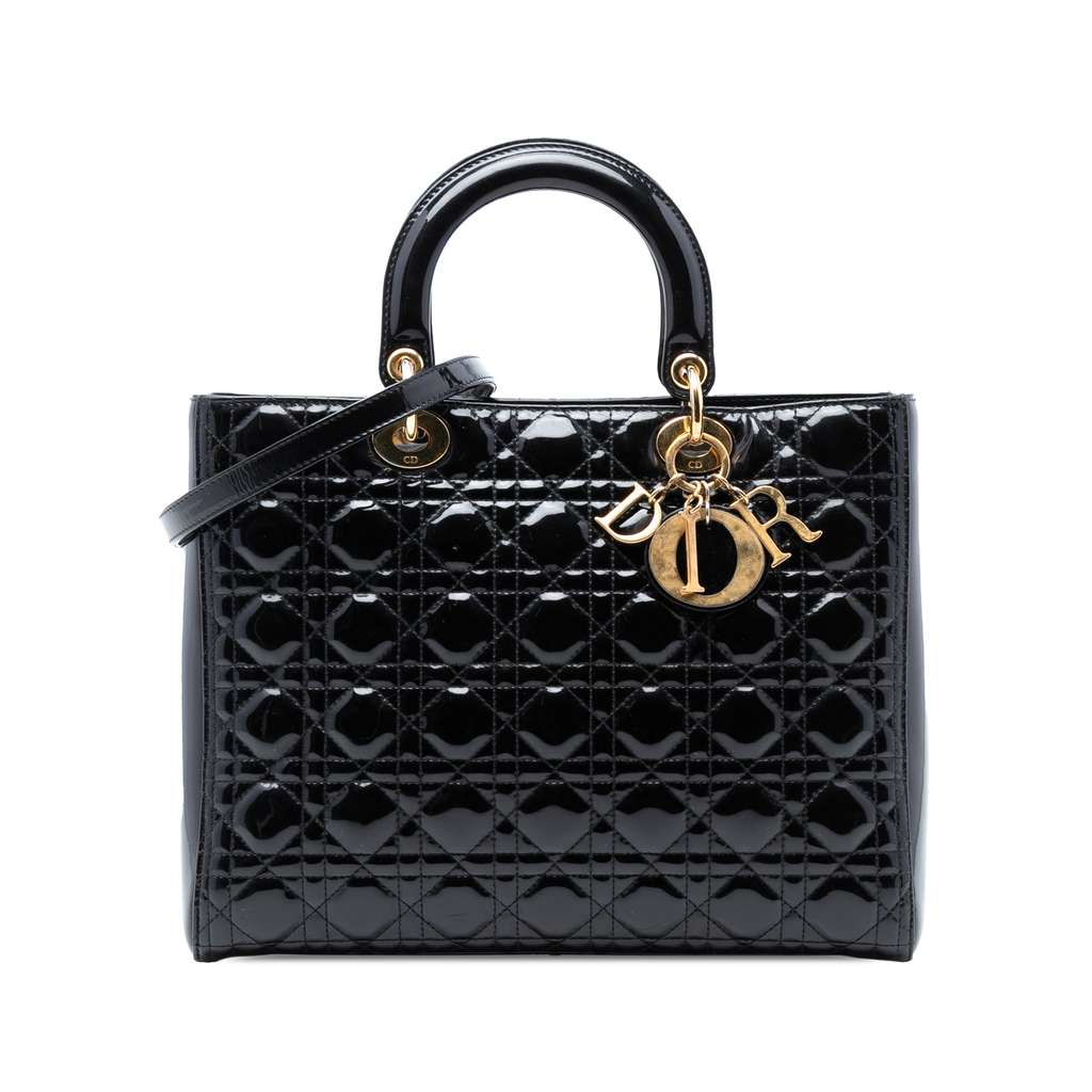 Dior Large Patent Cannage Lady Dior