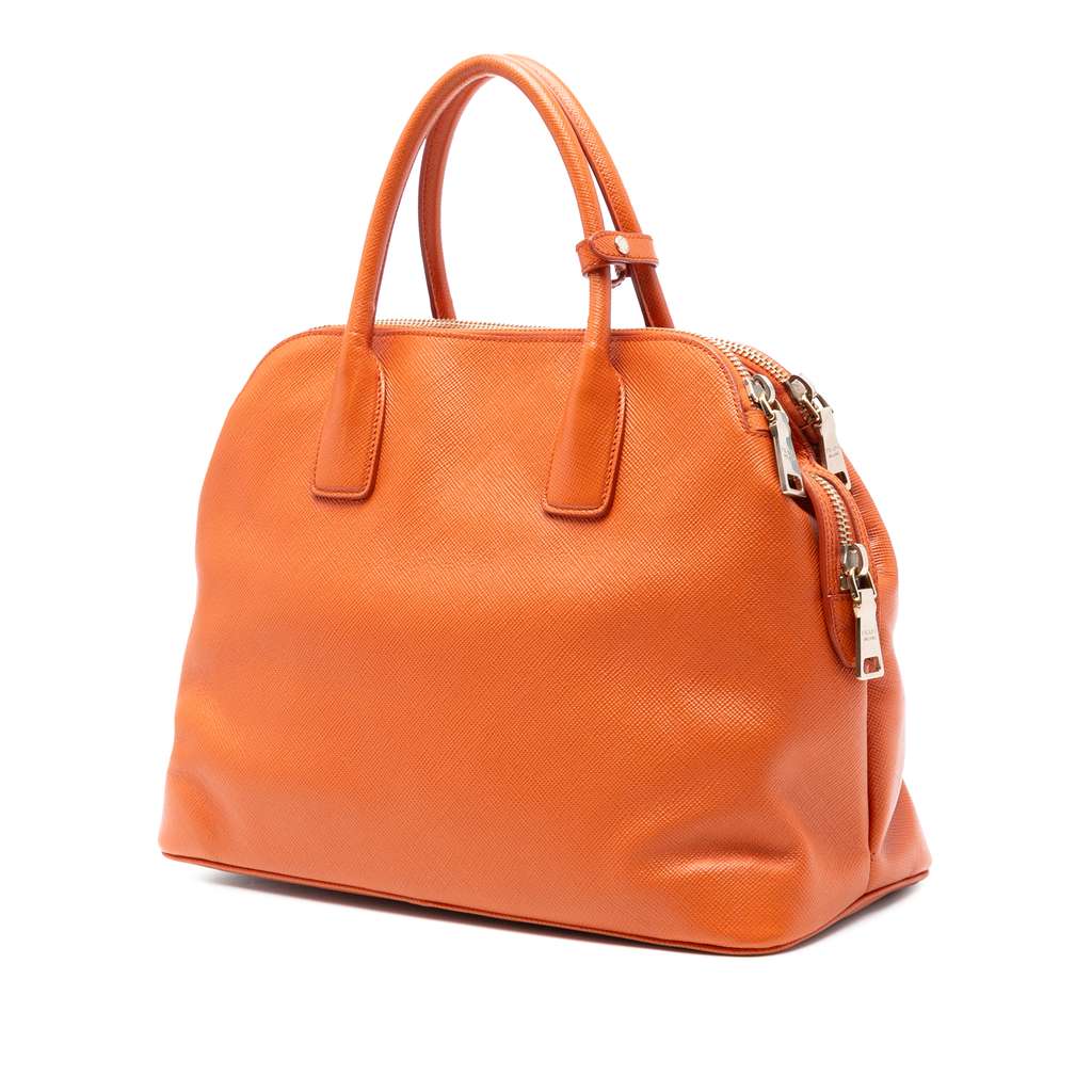 Prada Saffiano Cuir Triple Zip Dome Top Handle Bag - 2