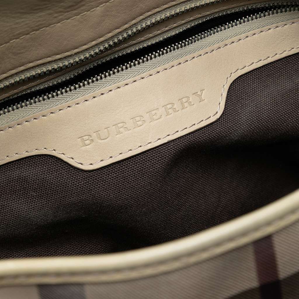 Burberry Smoked Check Coated Canvas Handbag - 5