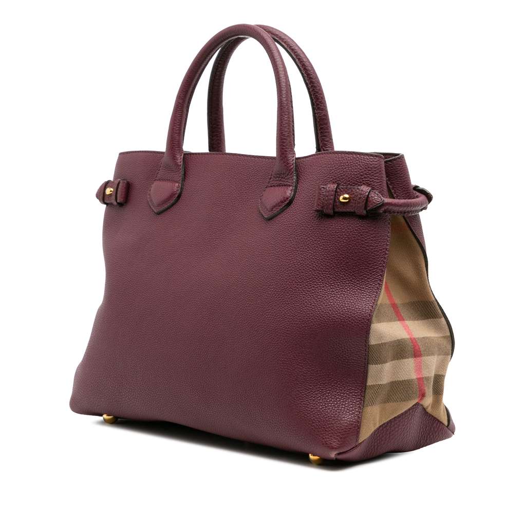 Burberry Medium Leather and House Check Banner Satchel - 2