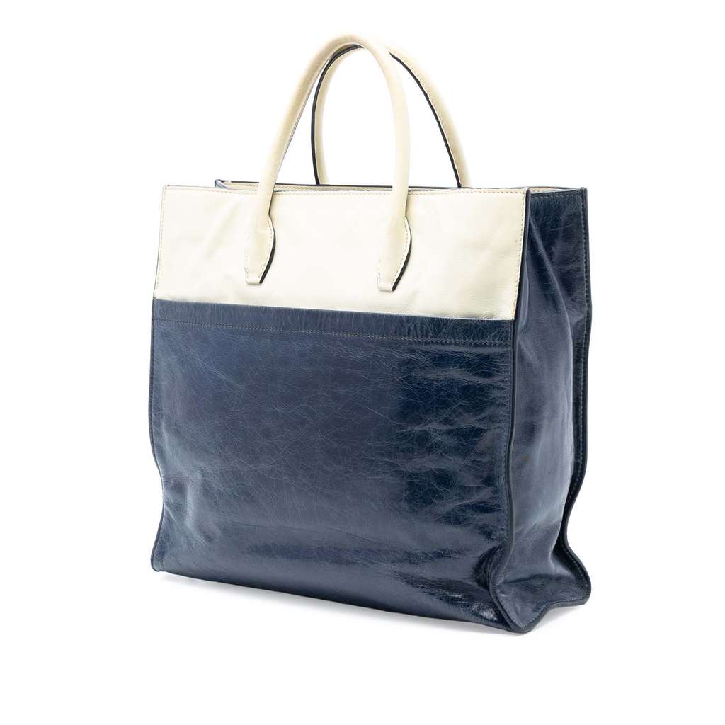 Miu Miu Bicolor Goatskin Madras Satchel - 2