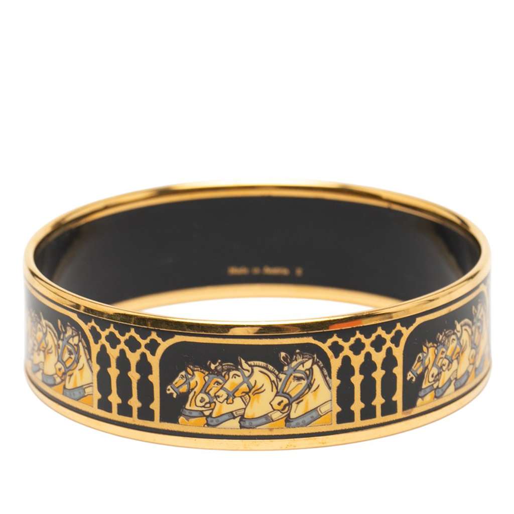 Hermès Wide Grand Apparat Enamel Bangle 65 - 3