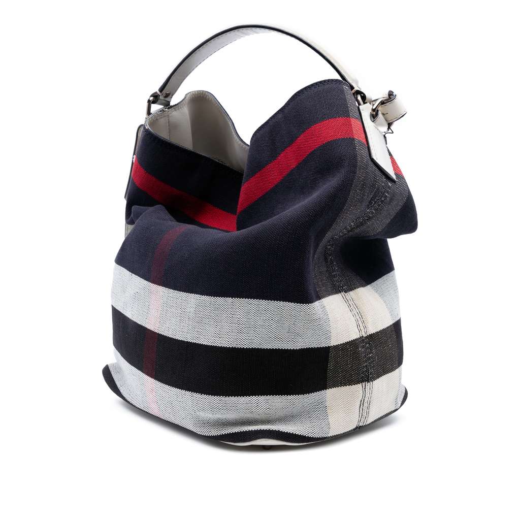 Burberry Medium Mega Check Canvas Ashby Bucket Bag - 2