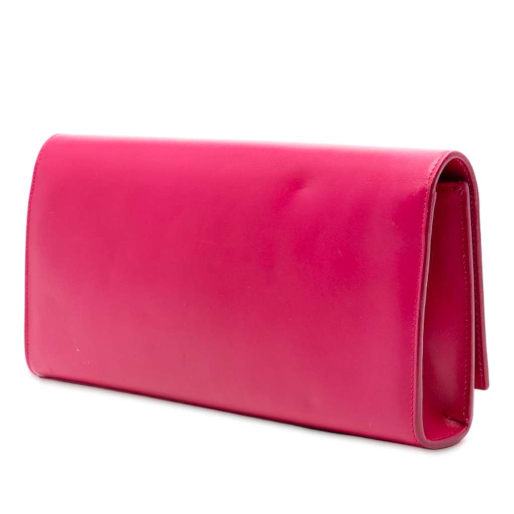 Saint Laurent Smooth Leather Cassandre Clutch - 2