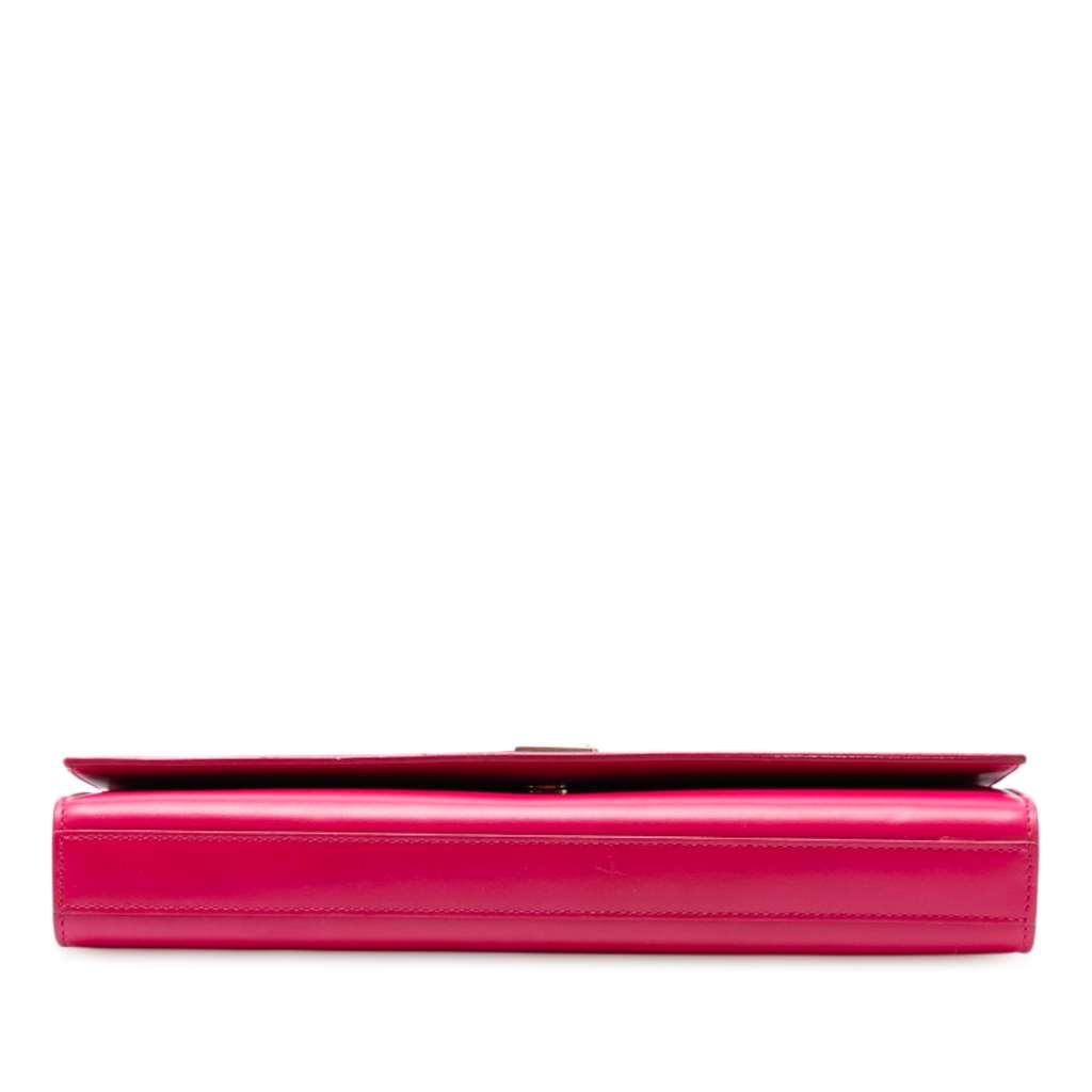 Saint Laurent Smooth Leather Cassandre Clutch - 3