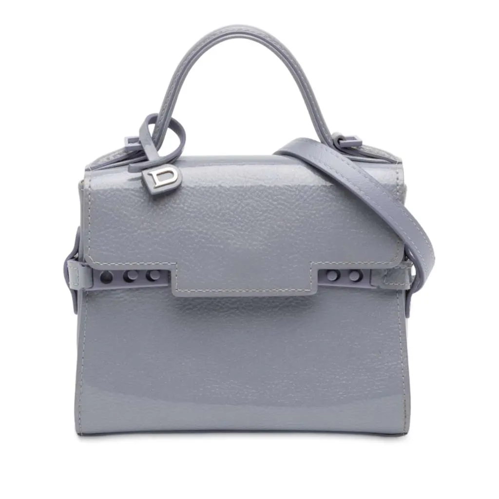 Delvaux Micro Patent Tempete Satchel Purple Leather Very good - Front View