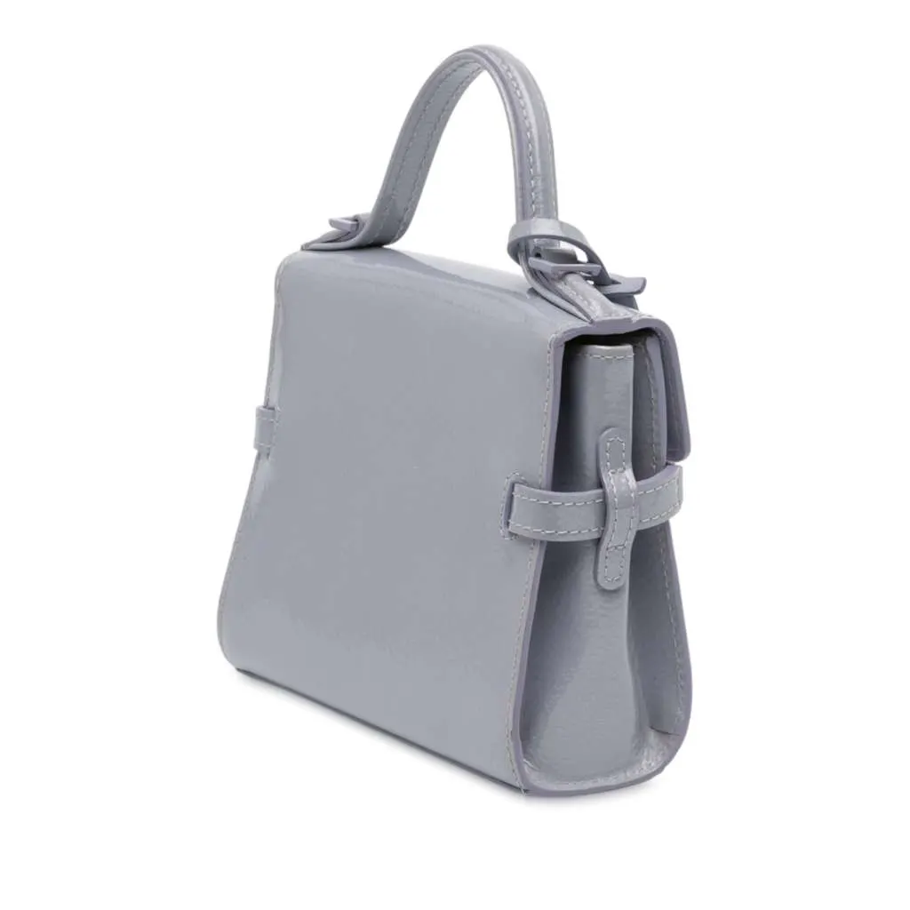 Delvaux Micro Patent Tempete Satchel Purple Leather Very good - Back View