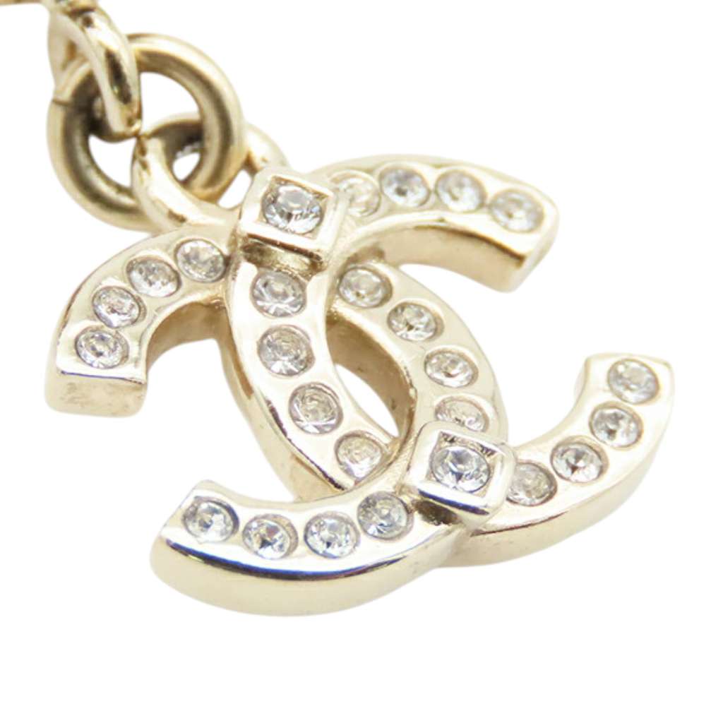 Chanel CC Gold Plated Faux Pearl Swing Push Back Earrings - 3