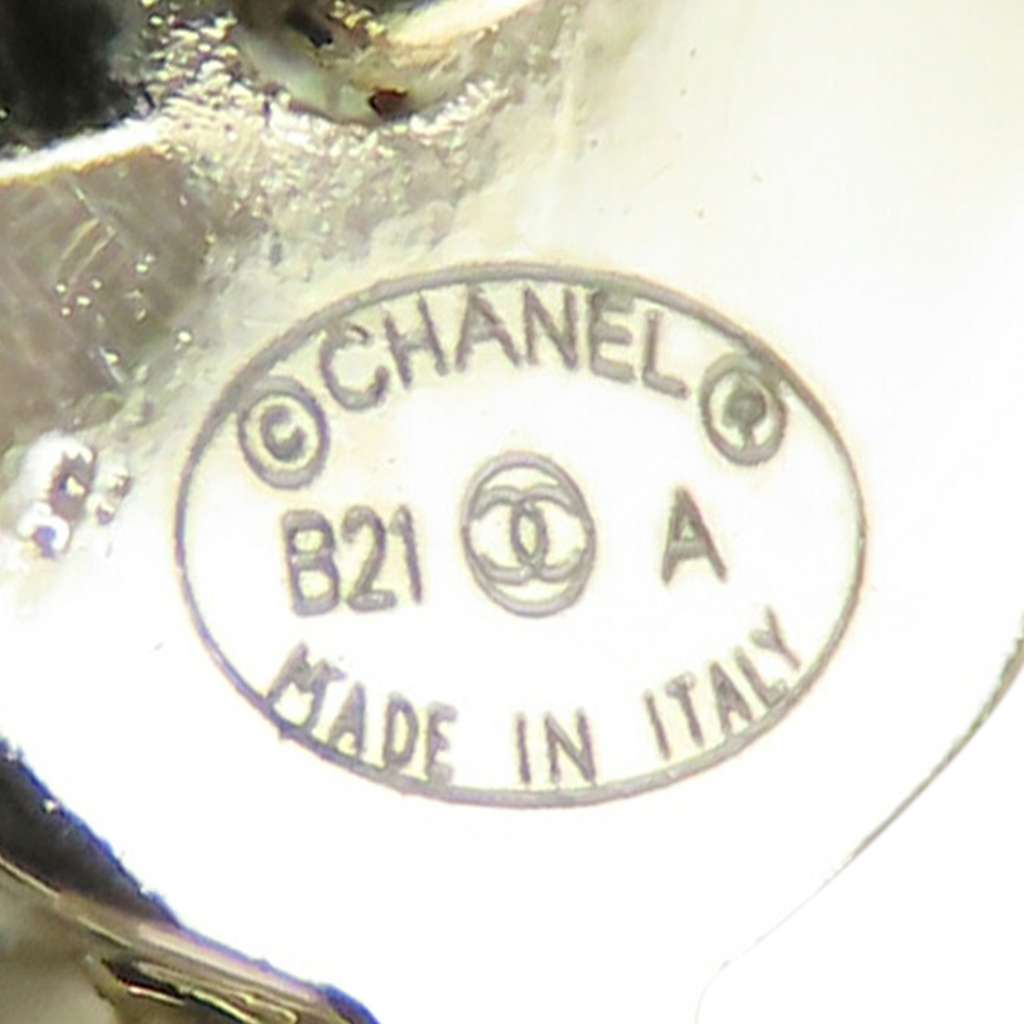 Chanel CC Gold Plated Faux Pearl Swing Push Back Earrings - 5