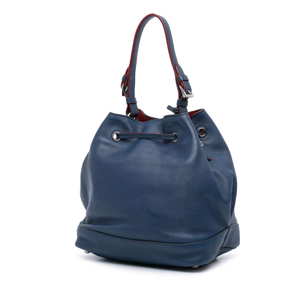 Prada Soft Calf Tassel Convertible Drawstring Bucket Bag - 2
