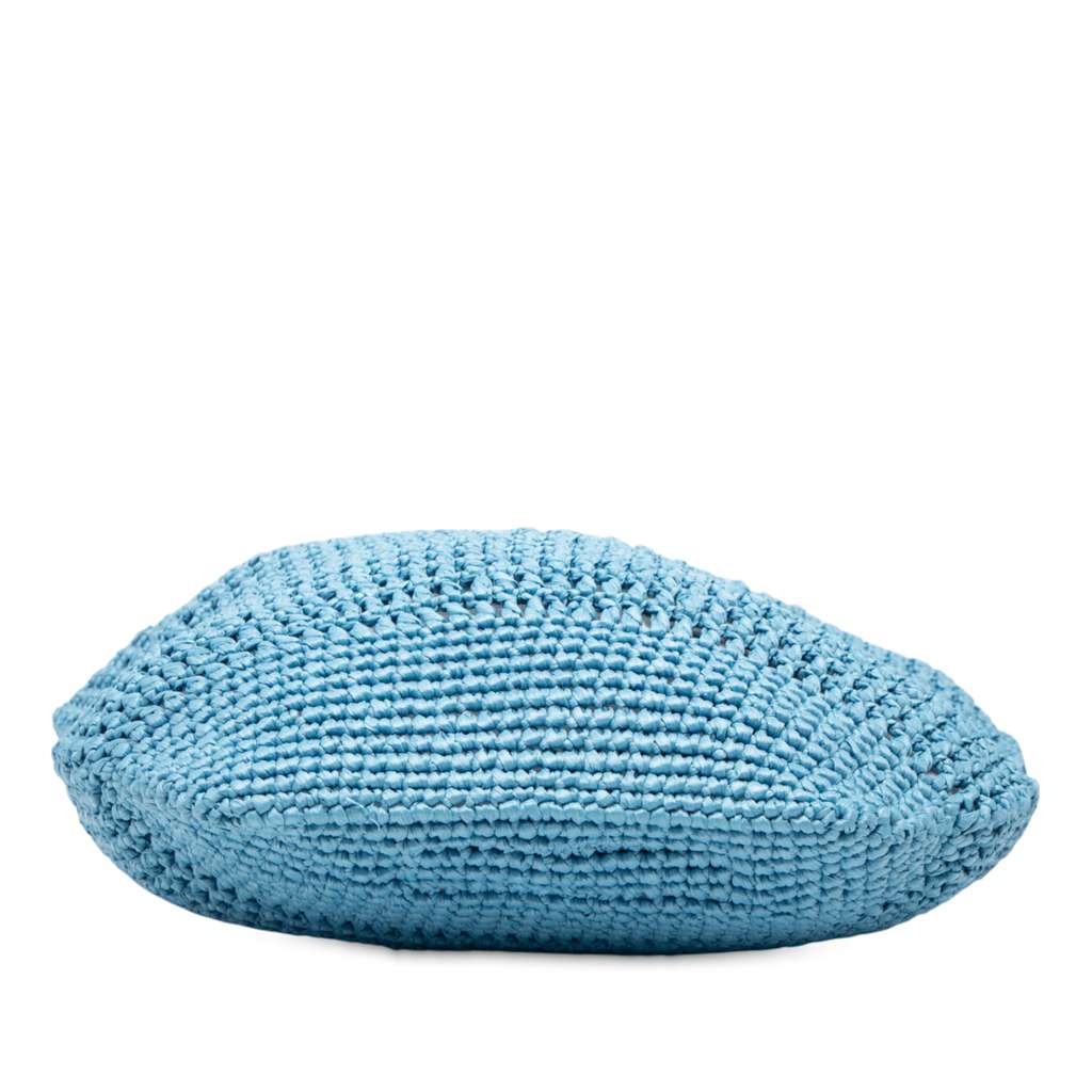 Prada Raffia Effect Crochet Logo Embroidered Shopping Tote - 3