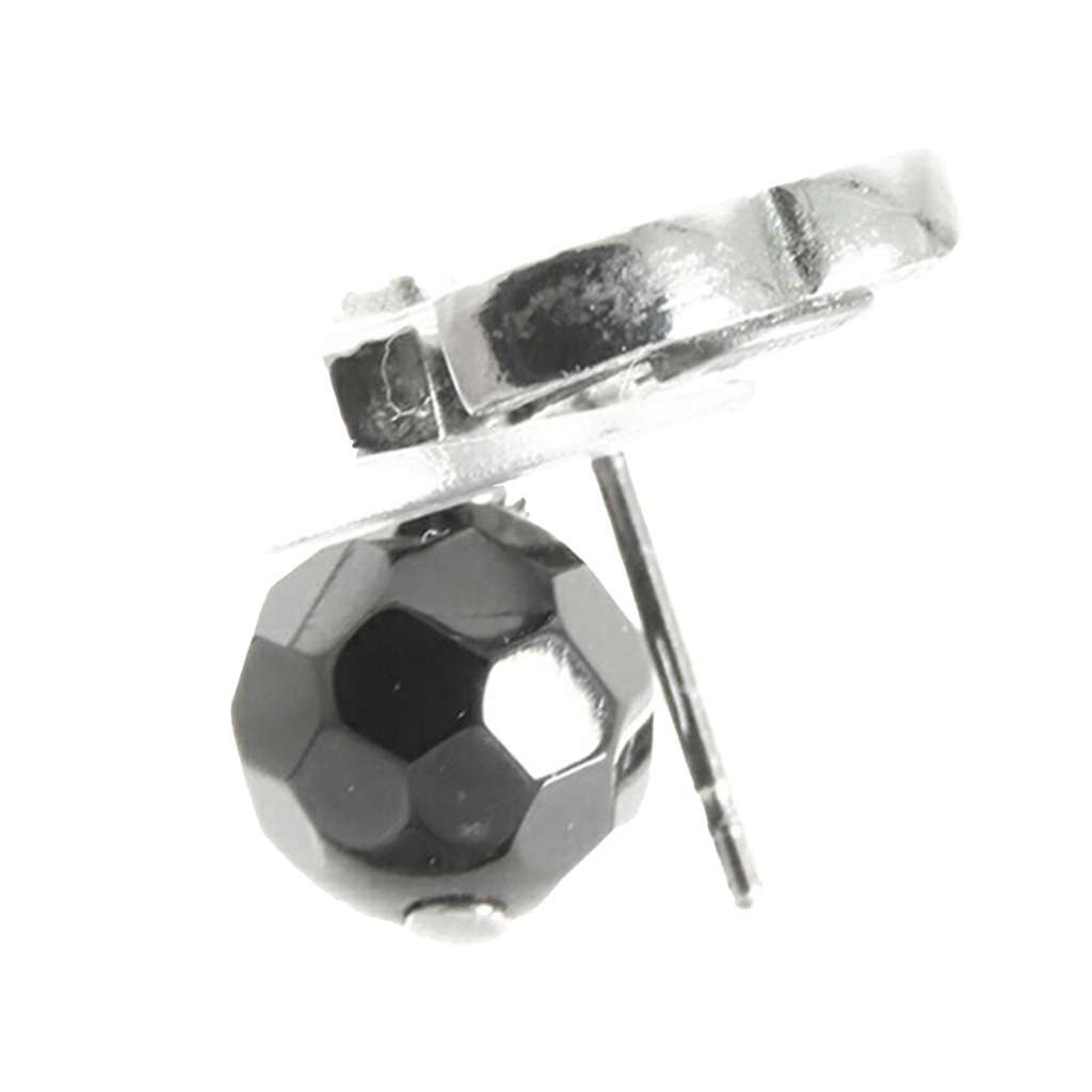 Chanel CC Silver Plated Bead Drop Push Back Earrings - 4