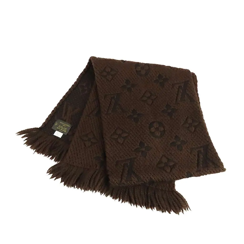 Louis Vuitton Monogram Echarpe Logomania Wool and Silk Scarf Brown Wool Good - Back View
