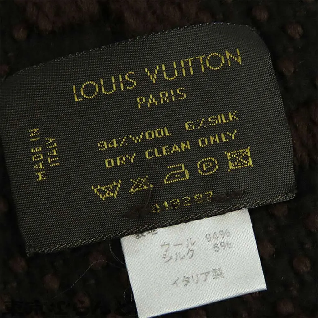 Louis Vuitton Monogram Echarpe Logomania Wool and Silk Scarf Brown Wool Good - Inside View