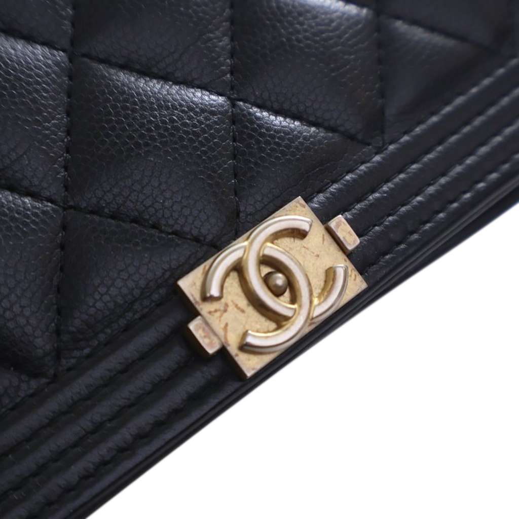 Chanel Quilted Caviar Boy Wallet on Chain - 5