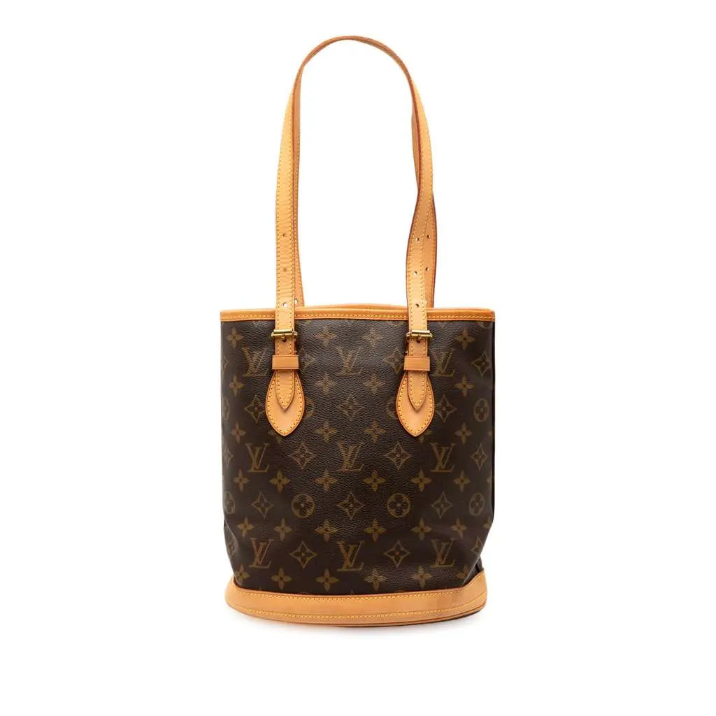Louis Vuitton Monogram Petit Bucket Brown Good - Front View