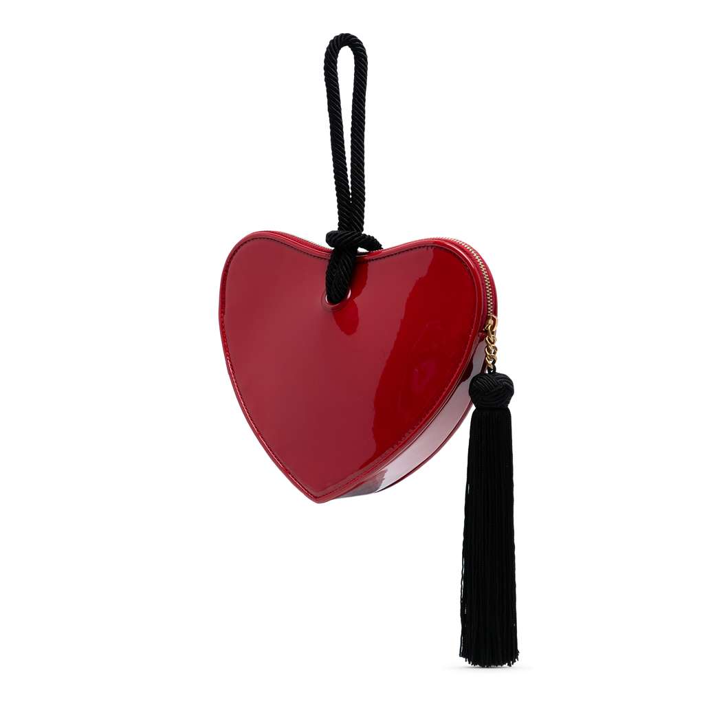 Saint Laurent Patent Sac Coeur Heart Shaped Clutch - 2