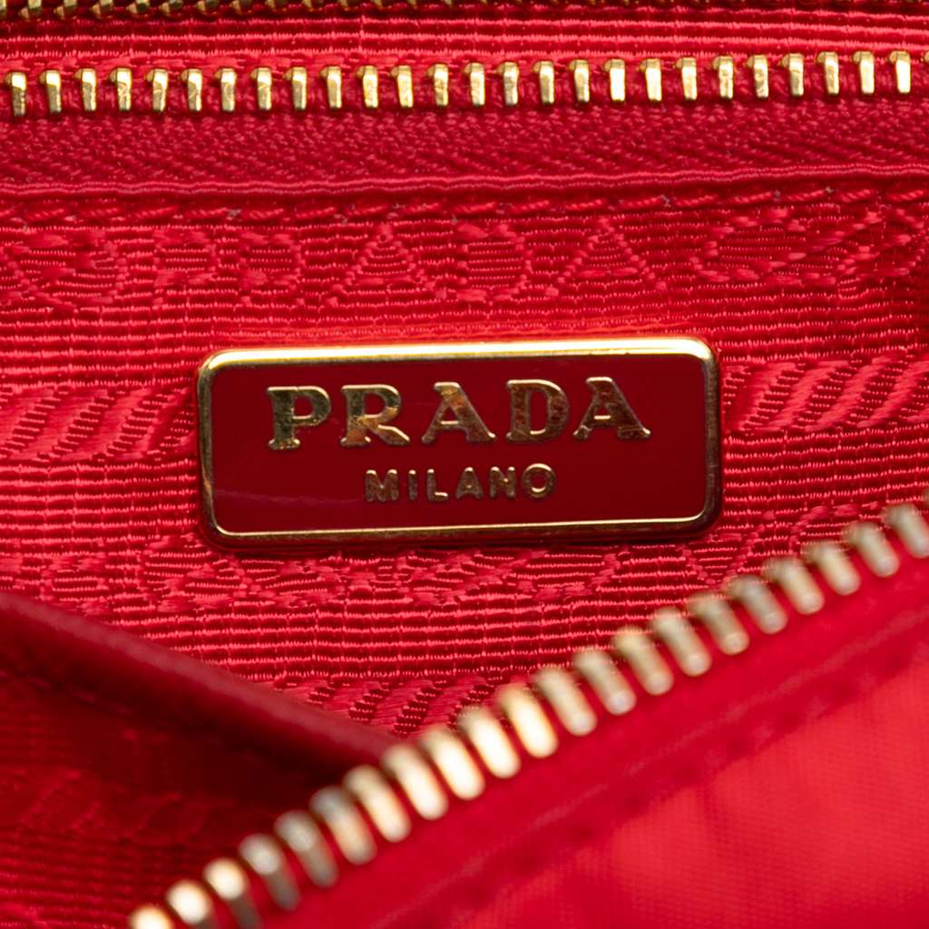 Prada Saffiano Trimmed Tessuto Chain Crossbody - 5