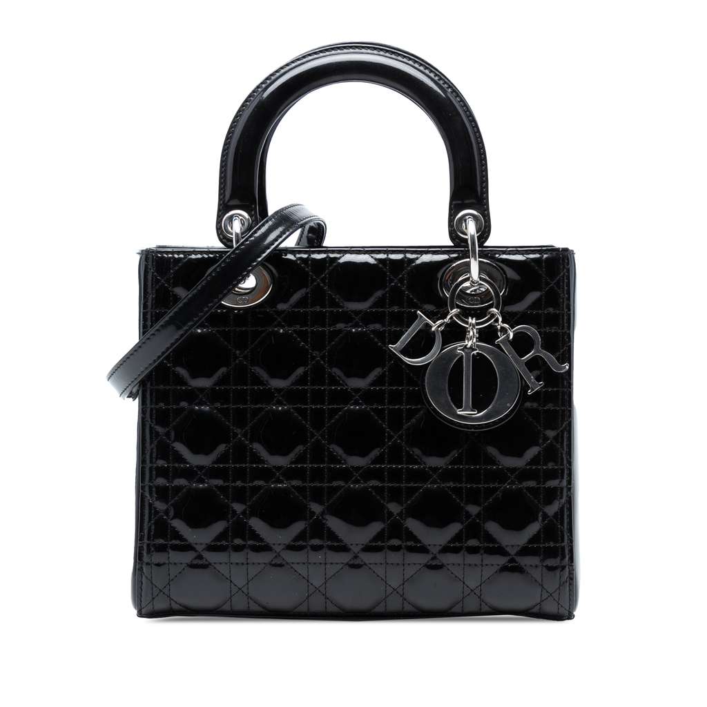 Dior Medium Patent Cannage Lady Dior