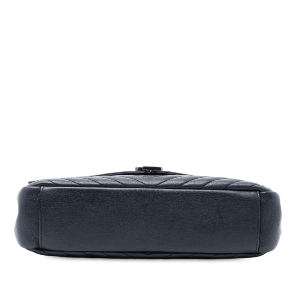 Saint Laurent Large Chevron Sheepskin Monogram College Satchel - 3