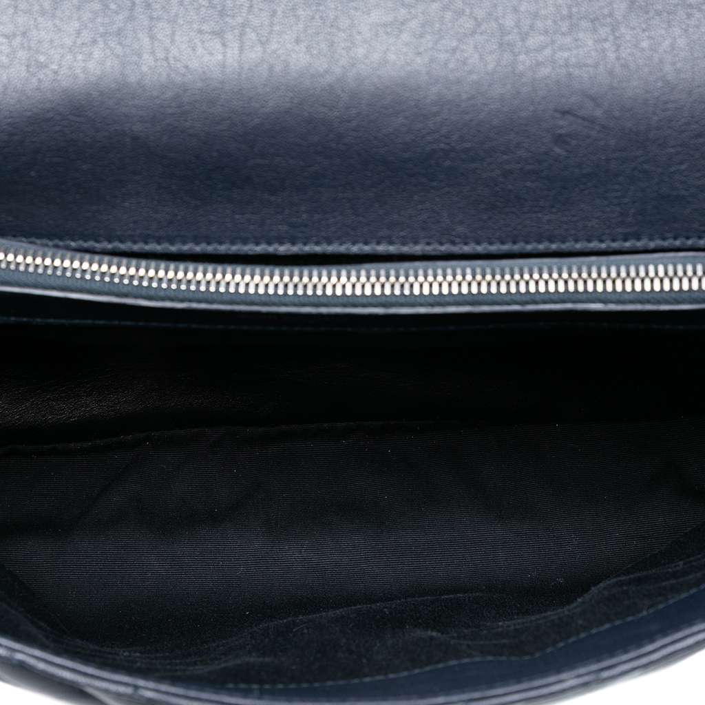 Saint Laurent Large Chevron Sheepskin Monogram College Satchel - 4