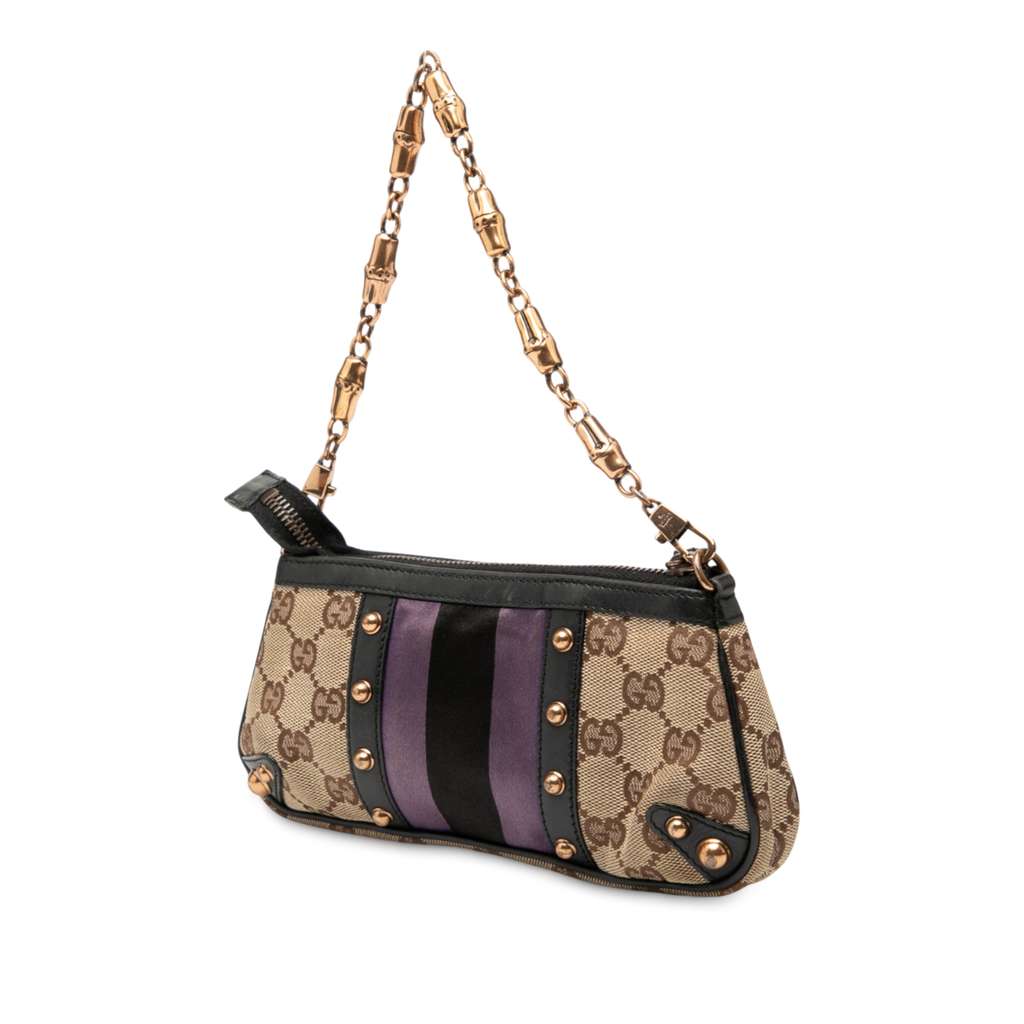 Gucci GG Canvas Web Studded Pochette - 2
